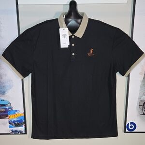 Black with Tan Accents Fashion Polo Shirt